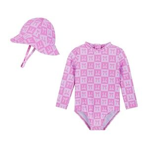 Andy & Evan Pink Kids Rashguard Set